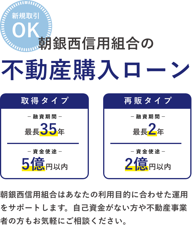 朝銀西信用組合の不動産購入ローン